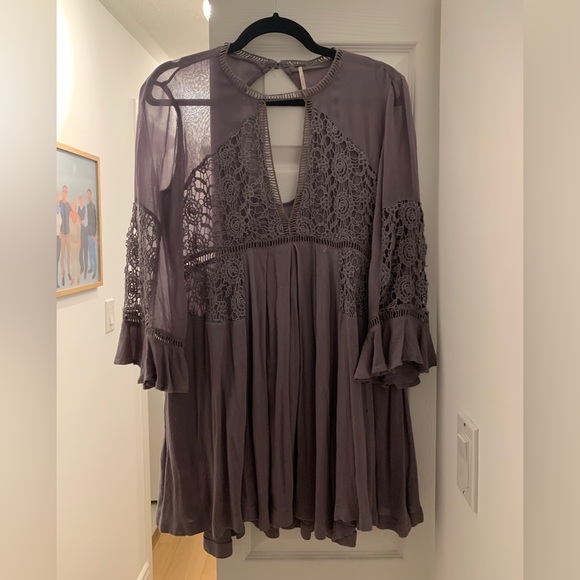 Flowy mini lilac summer dress from free people. Sits above the knees (i’m 5’5). - Picture 5 of 6